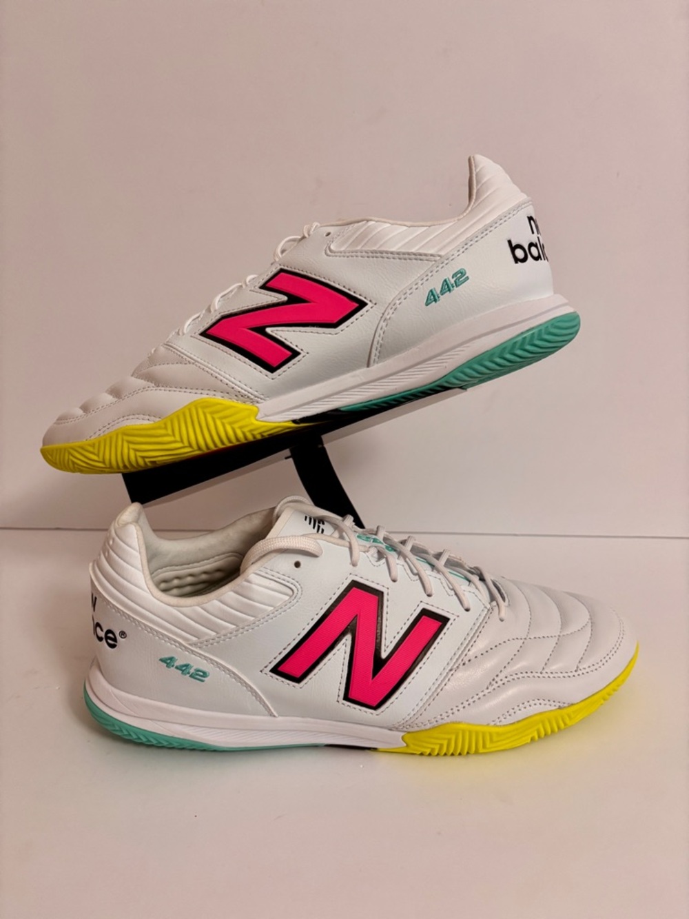 New Balance White Pink Yellow Green Indoor Trainers